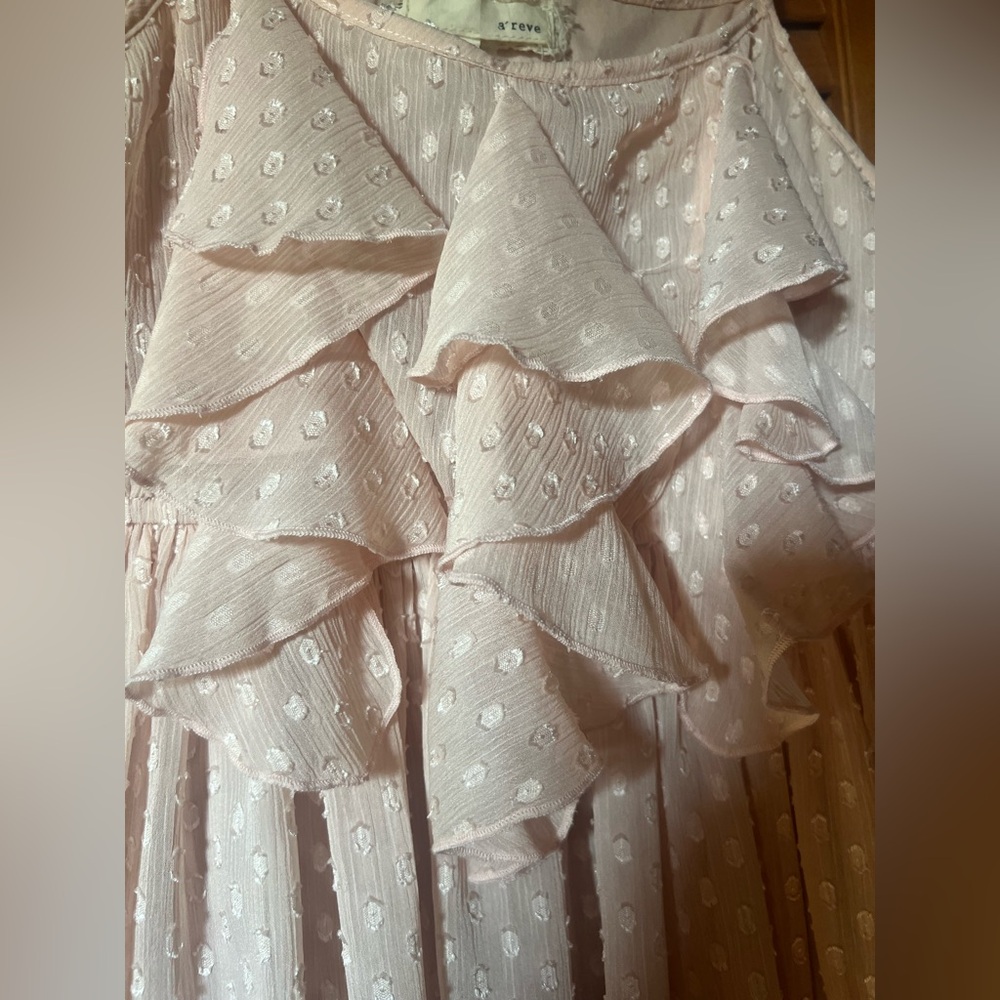Areve Pink Ruffled Blush Dress M - Picture 5 of 5